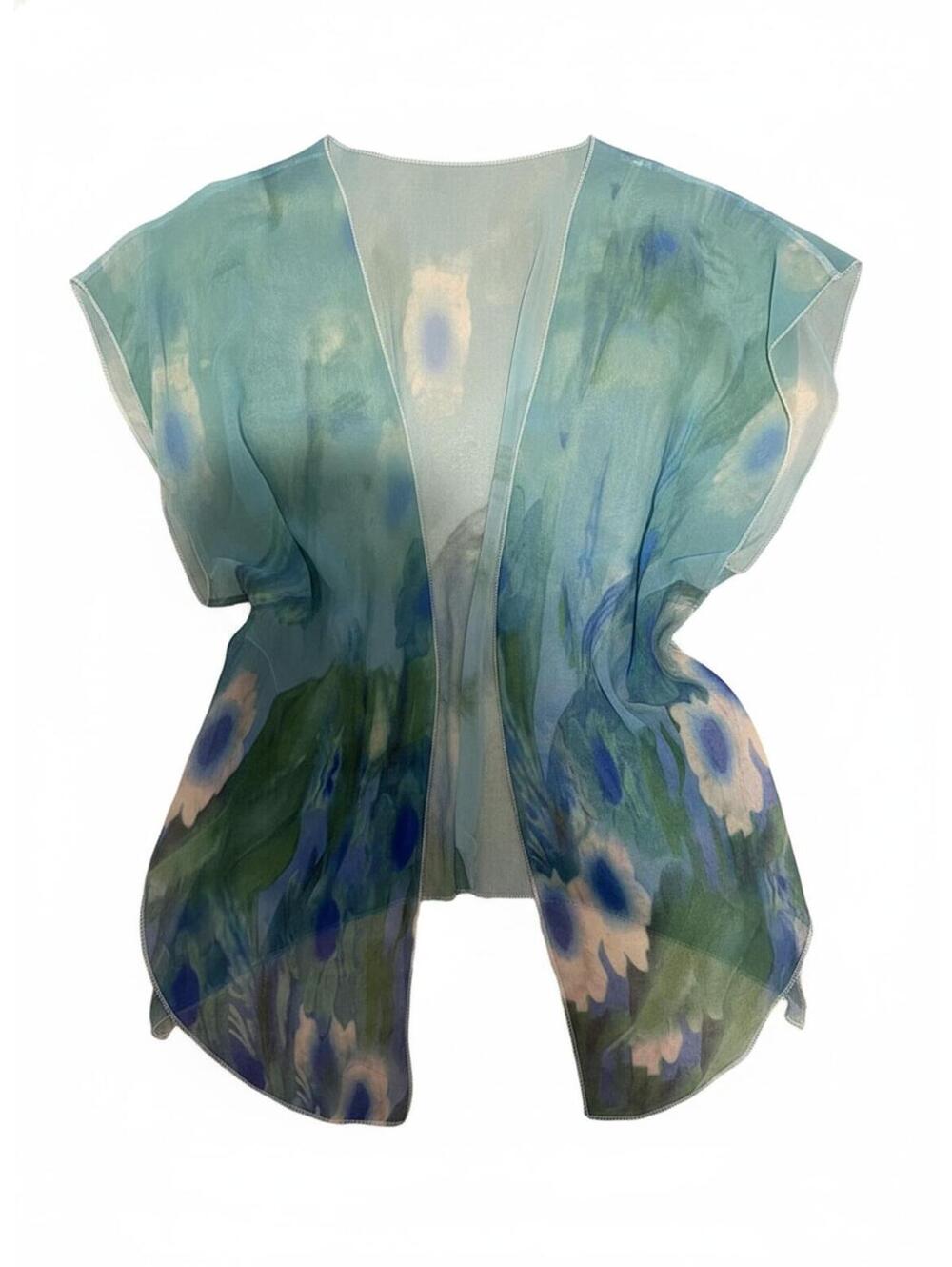 Y2K Vintage Floral Watercolor Kimono One Size